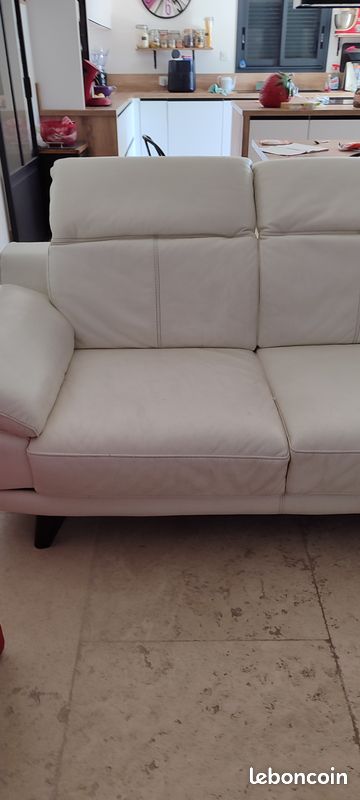 Canapé cuir blanc (image 4)