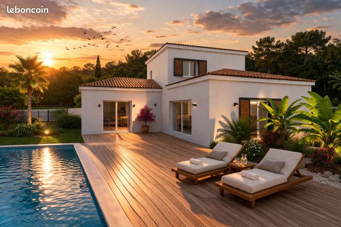 Maison contemporaine 5 pièces sur terrain de 400m2 à Boissières
