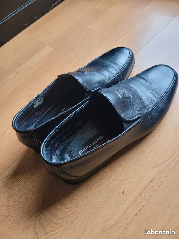 Mocassin Pierre Cardin En Cuir Nappa Noir - Taille 40 - Neuf Dans Sa Boîte - Modèle Custom