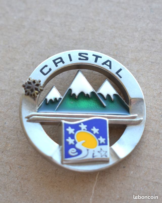 Insigne école De Ski Le Cristal De Bronze - SK2192 - Badge Vintage Sport D'hiver