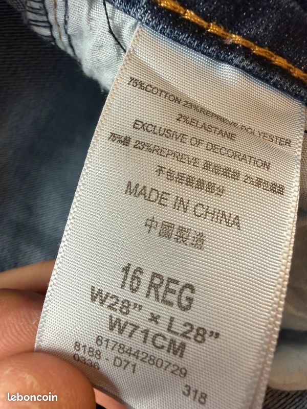 Jean Lévis bleu indigo 511 Slim W28 L38 FR38 Femme #0026 (image 6)