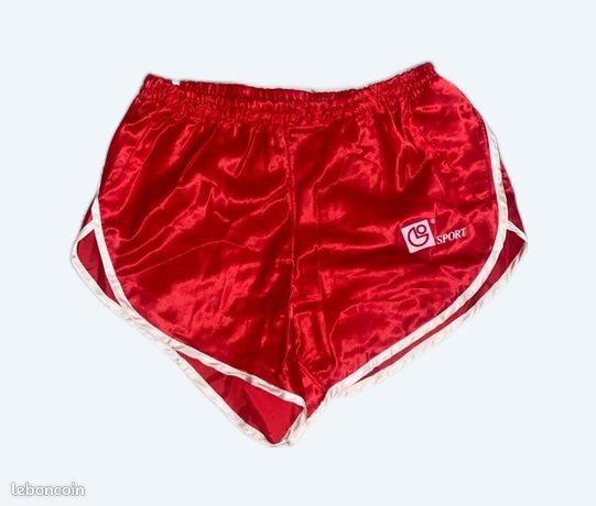 Short vintage en nylon Sprinter running noir (M