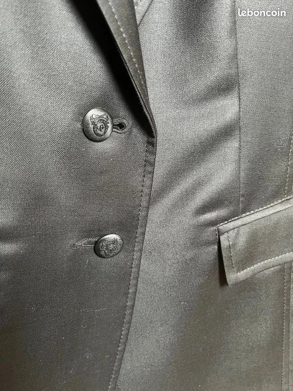 Veste Cintrée Costume IKKS En Laine Et élasthanne - Taille 46, Gris Noir, Bon état Occasion