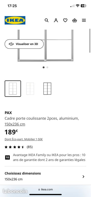 Portes coulissantes ikea miroir sans rails (image 2)