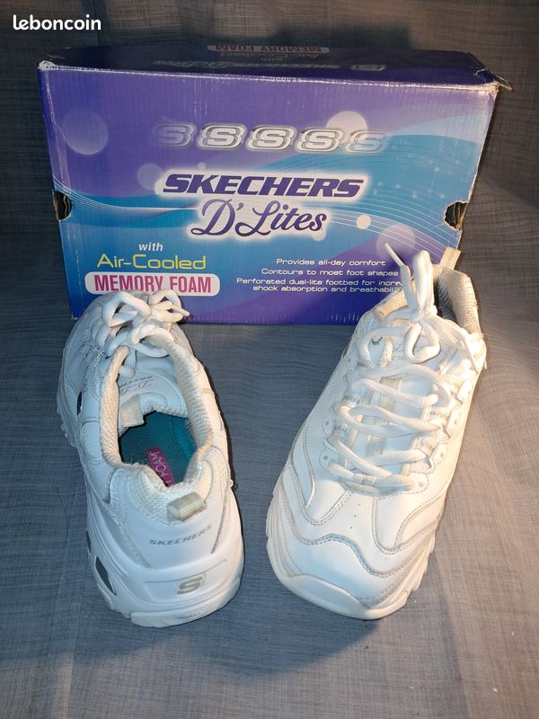 Sneakers Skechers Memory Foam Femme Blanche Baskets Femme T41