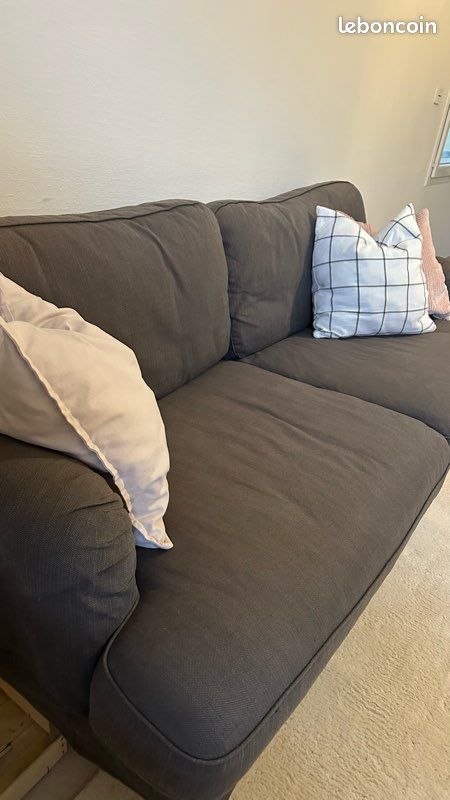 Housse De Canapé 2 Places IKEA Stocksund - Motif Rayé Bleu Et Blanc, 100% Coton, Neuve
