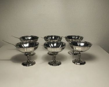 Lot De 6 Coupes à Glace En Inox Vintage – Idéales Pour Trou Normand, 9cm, Brillantes