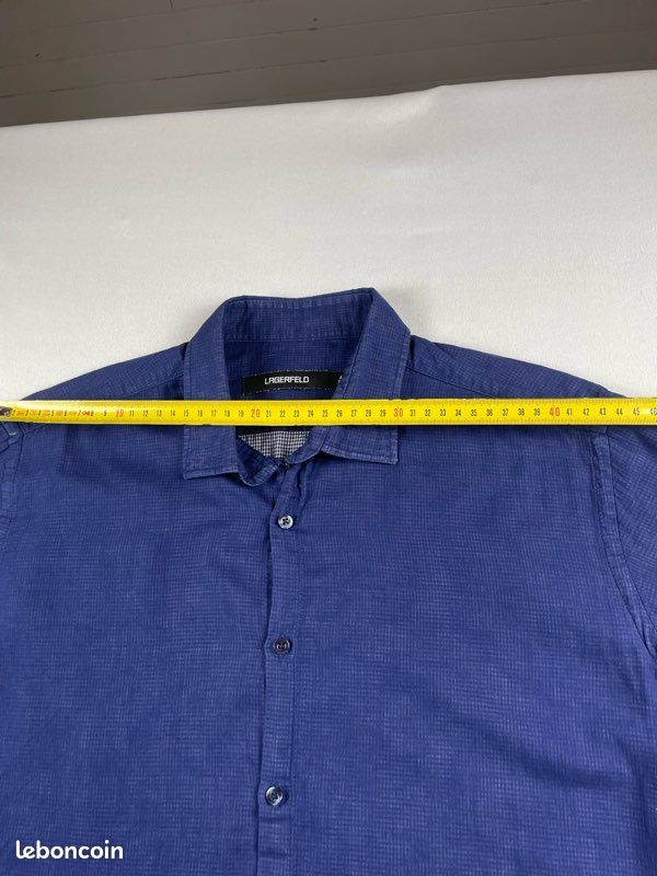 Chemise Lagerfeld bleu 100% coton taille 41 Xl homme (image 4)