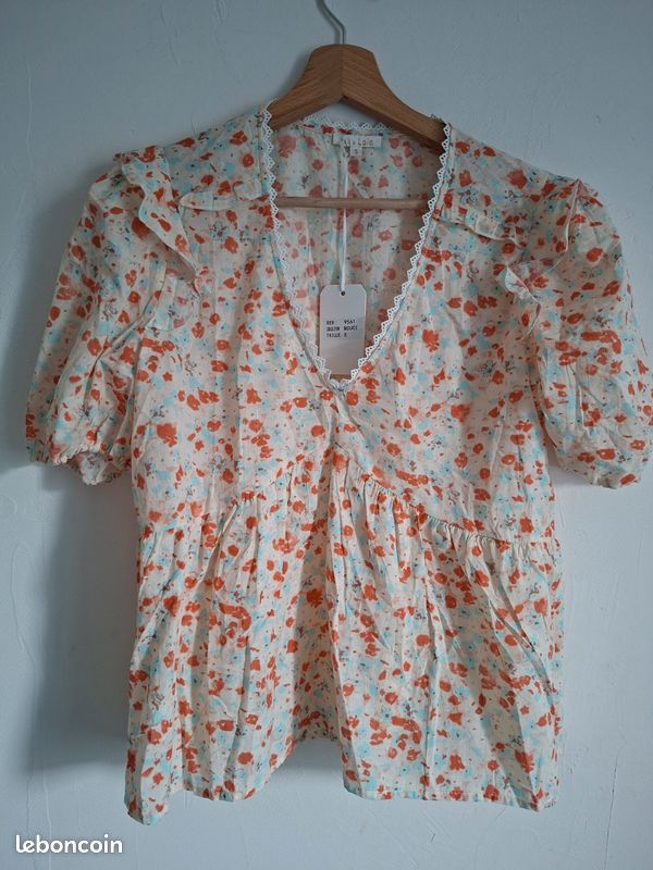 Pull débardeur avec alpaga,orange pâle, abricot, TU (34 à 40), dimensions photos, tout neuf (image 18)