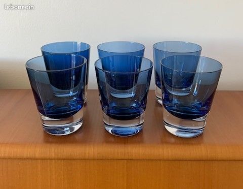 6 VERRES À eau en cristal de saint louis modèle gironde signé H 15,6 CM