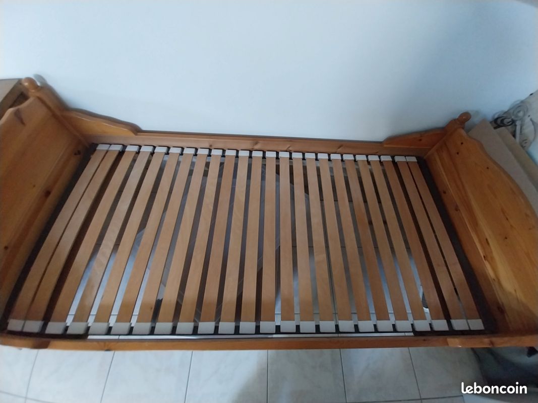 Lit 1 place en bois (image 3)
