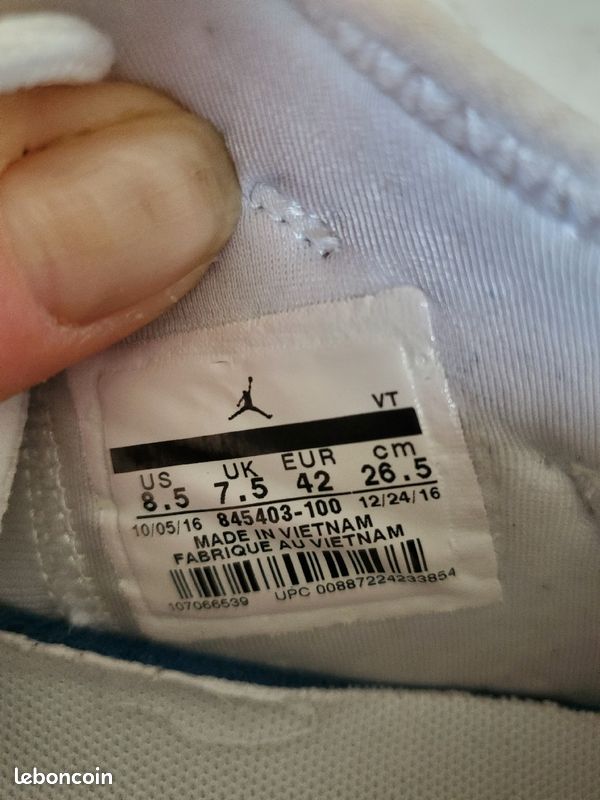 Chaussures tennis hommes Jordan blanche (image 4)
