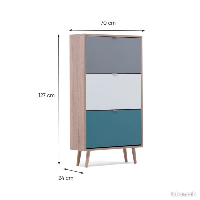Meuble à chaussures 3 portes – faible profondeur (image 10)