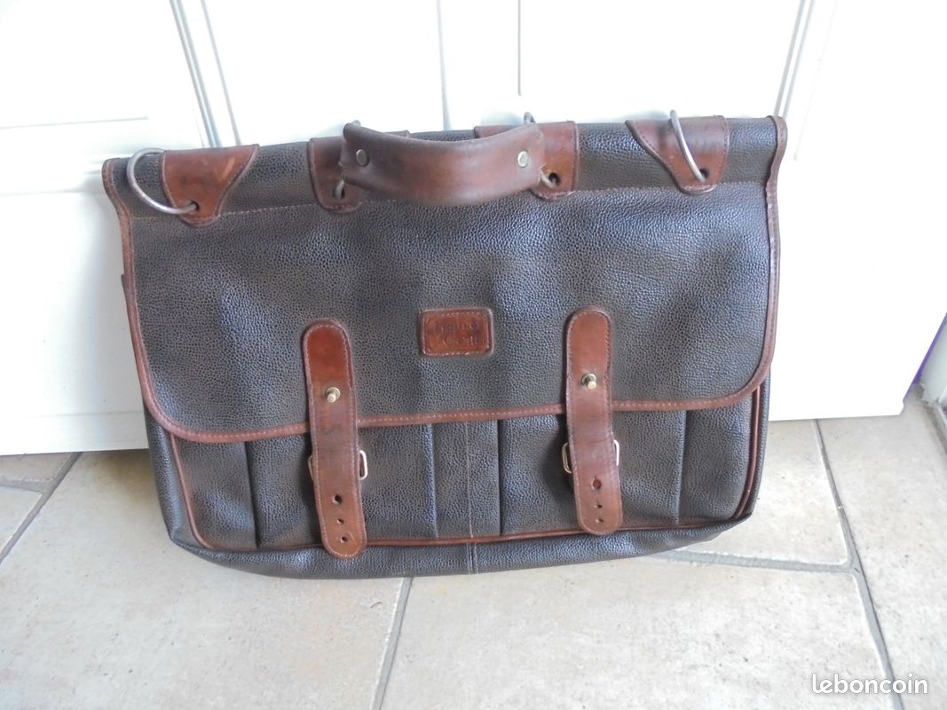 Cartable,sacoche vintage en cuir Bruno Conti (image 9)