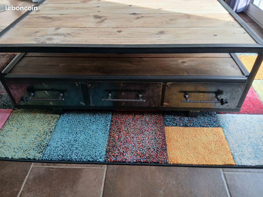 Table basse bois métal (image 2)