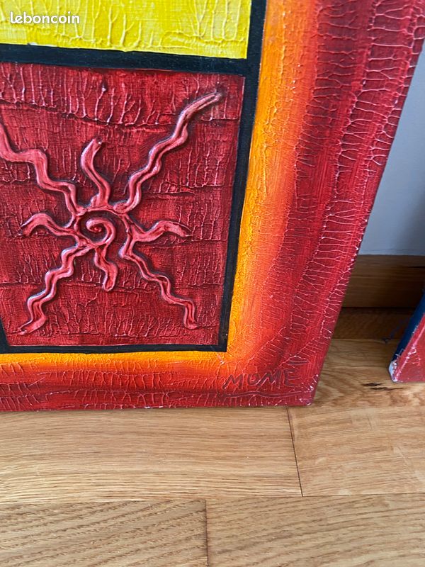 Triptyque tableau artiste peintre polynésien (image 3)
