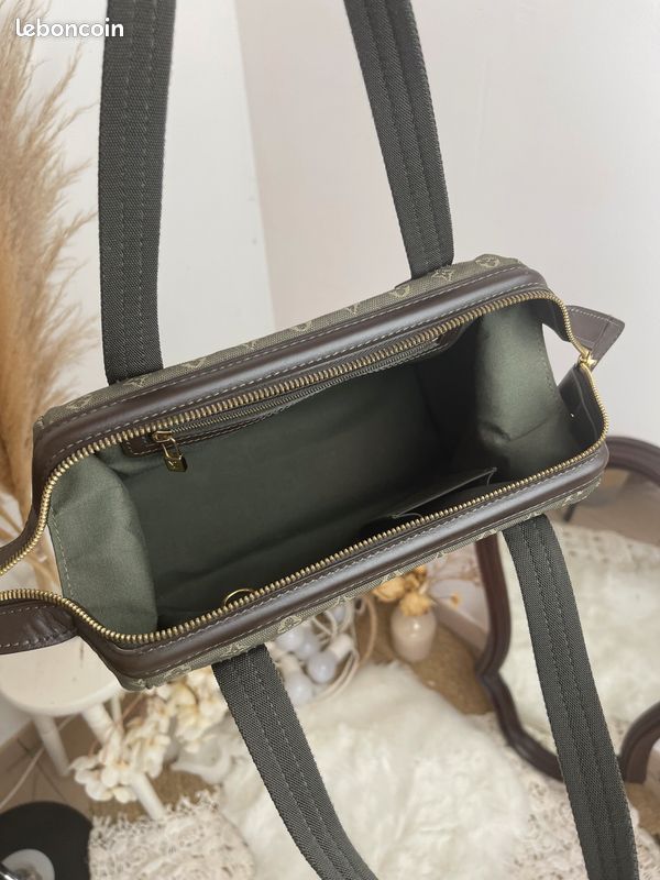 Sac Louis Vuitton Joséphine vintage en lin vert (image 6)