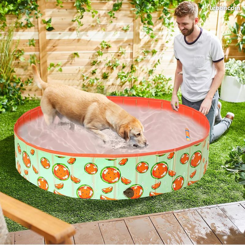 Piscine Pour Chiens Stable | Pataugeoire Pour Chiens | Piscine Pliable Avec Valve De Vidange