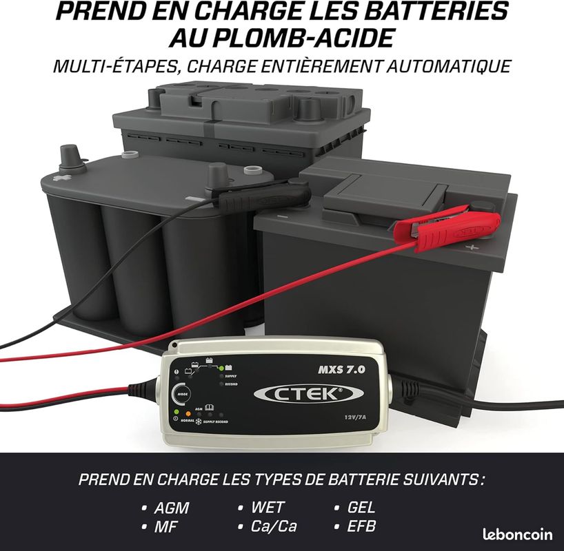 CTEK MXS 7.0, Chargeur De Batterie 12V 7A, Pour Le Chargement Des Grande Taille De Véhicules, Bateau (image 2)