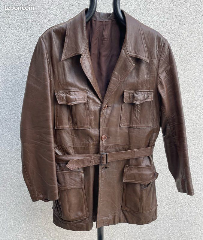 Veste Vintage HUNGA 'Évasion' Années 70 - Marron, Taille 42 - Occasion Très Bon État