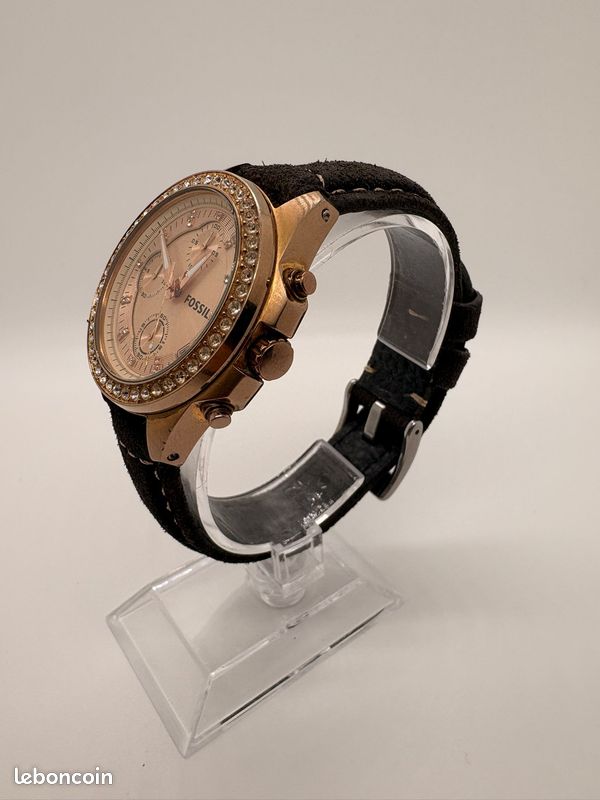 Montre Fossil Decker Chronographe couleur Or Rose et Strass (image 3)