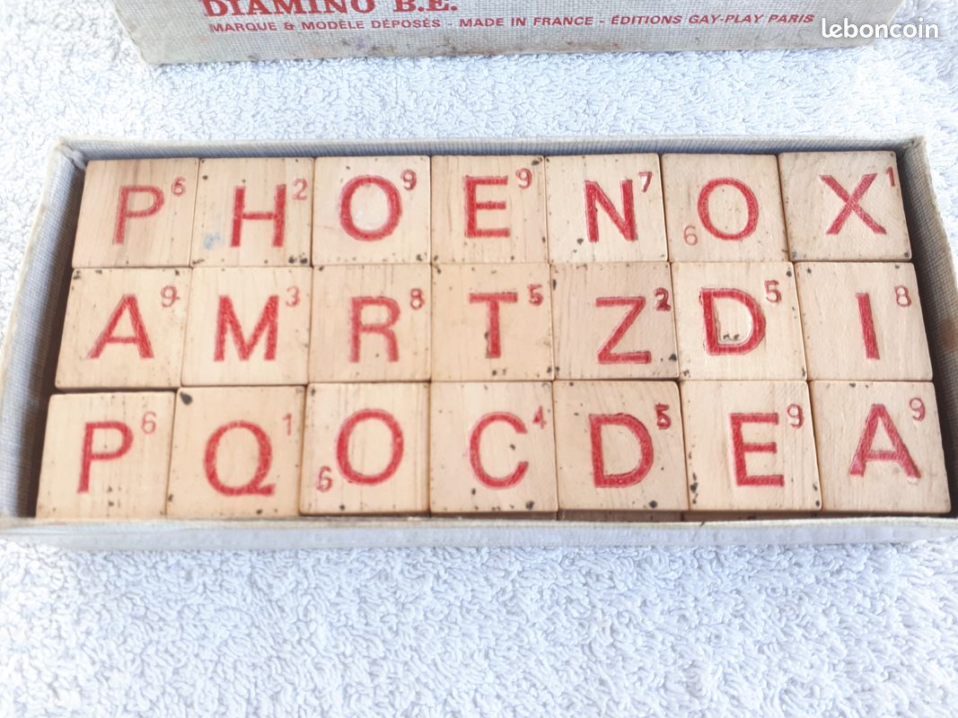 Jeu de Diamino en bois vintage BE (image 1)