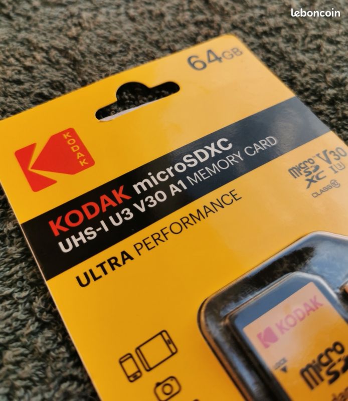 Carte micro SD Kodak 64go+Support Neuve (image 2)