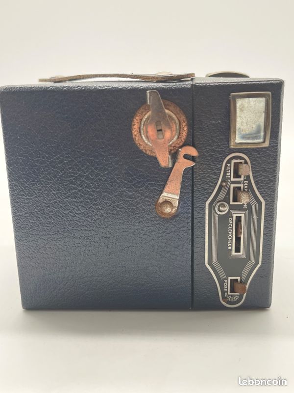 Appareil photo vintage Goldy 6x9 boîtier noir avec étui cuir France #zz35 (image 5)