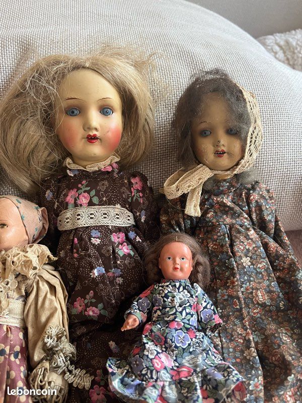 Lot De 2 Poupées Anciennes - 45 Cm Et 39 Cm - Poupées Chanteuses - Occasion
