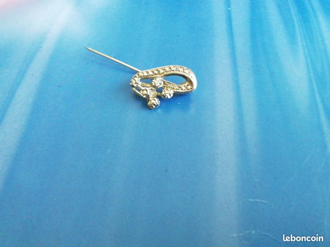 Pic à Chapeau Ancien En Argent Massif - Broche Vintage Avec Poinçons, Occasion Rare