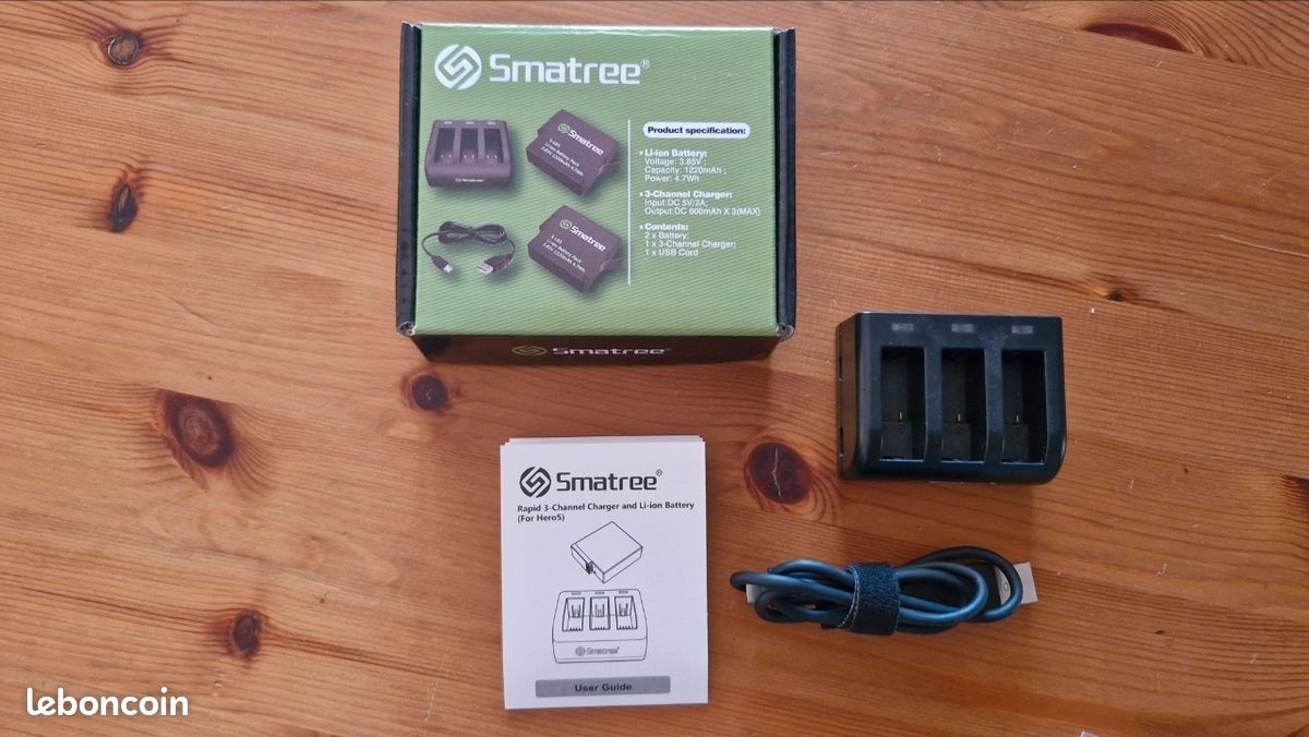Chargeur batteries GoPro Smatree (image 1)