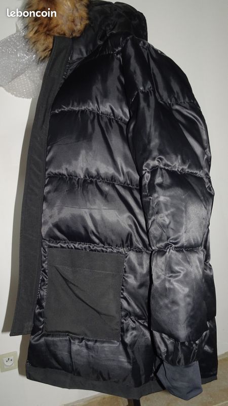 Champion Doudoune Homme à Capuche Noir Anorak Sportive Outdoor
