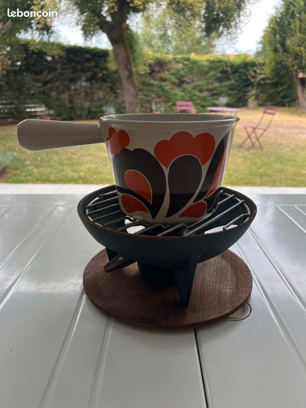 French Vintage Le Creuset Frying Pan With Lid, Fondue Bourguignonne Pot