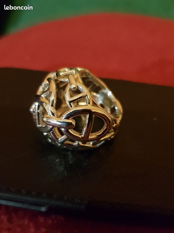 Bague chaine d'ancre bombé argent massif (image 2)