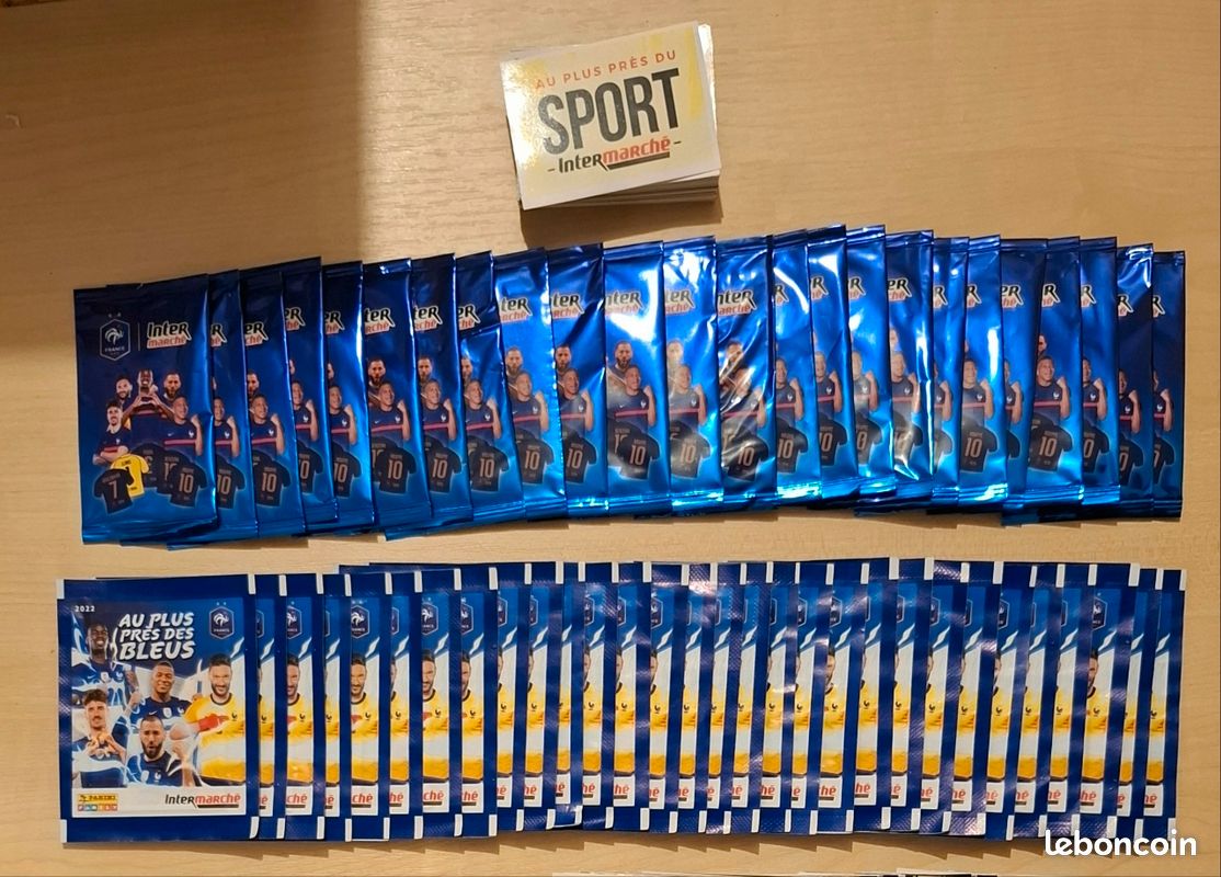 2 Pochettes (8 Cartes) Au Plus Près Des Bleus Panini Intermarché 2022
