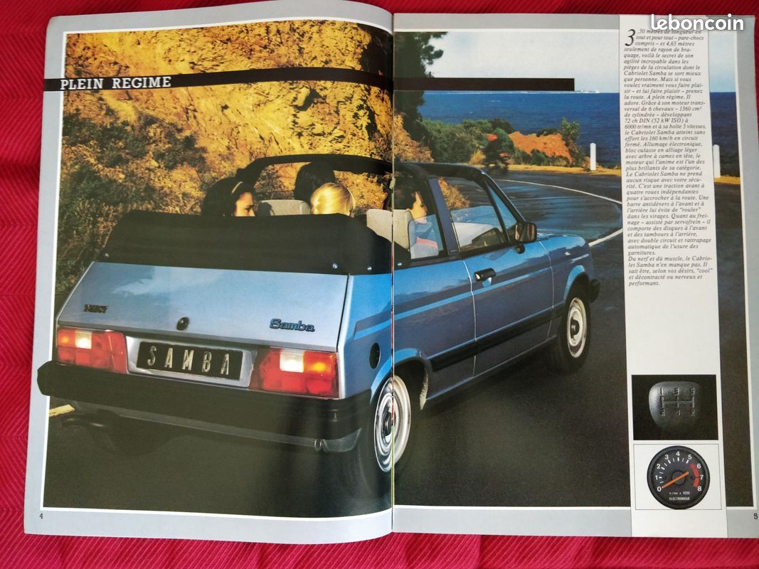 Prospectus Talbot Samba 1983 - Brochure Originale - Occasion - Collection Automobile