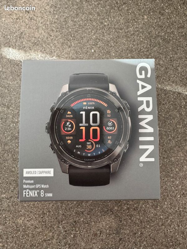 Garmin Fenix 8 AMOLED Sapphire 51 mm Titane neuve sous blister (image 1)