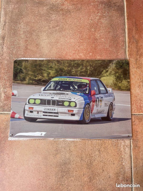 Plaque Métal Voiture De Course BMW, 30 X 20 Cm, Décoration Murale