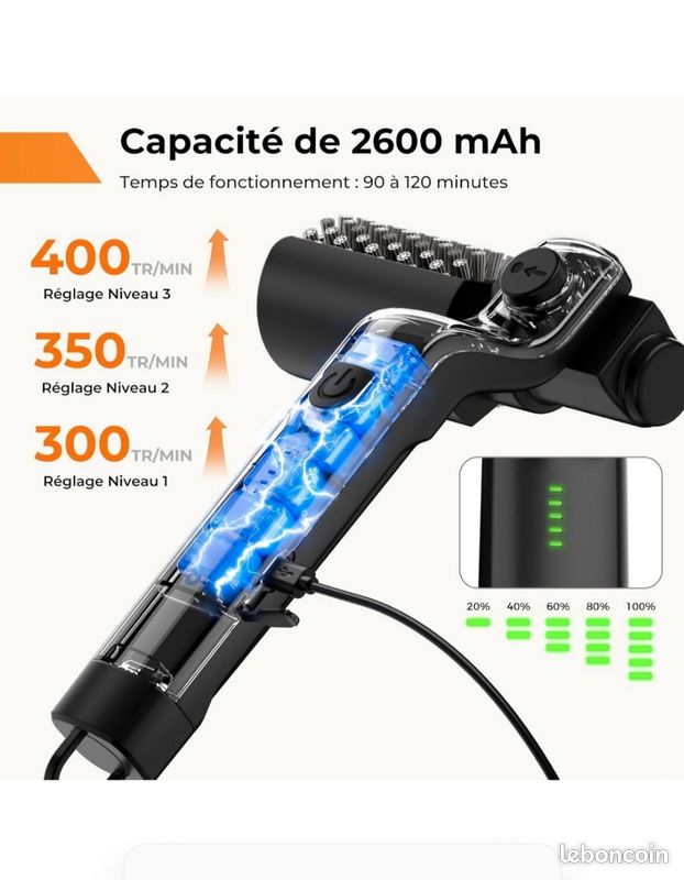 Têtes acier/tissu amovibles, angle 180° 7 positions, 90 min, protection 360°, pour barbecue extérieur et camping (image 3)
