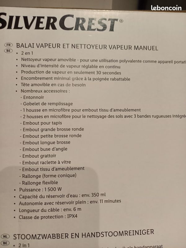 Balai et nettoyeur vapeur 2 en 1 (image 3)