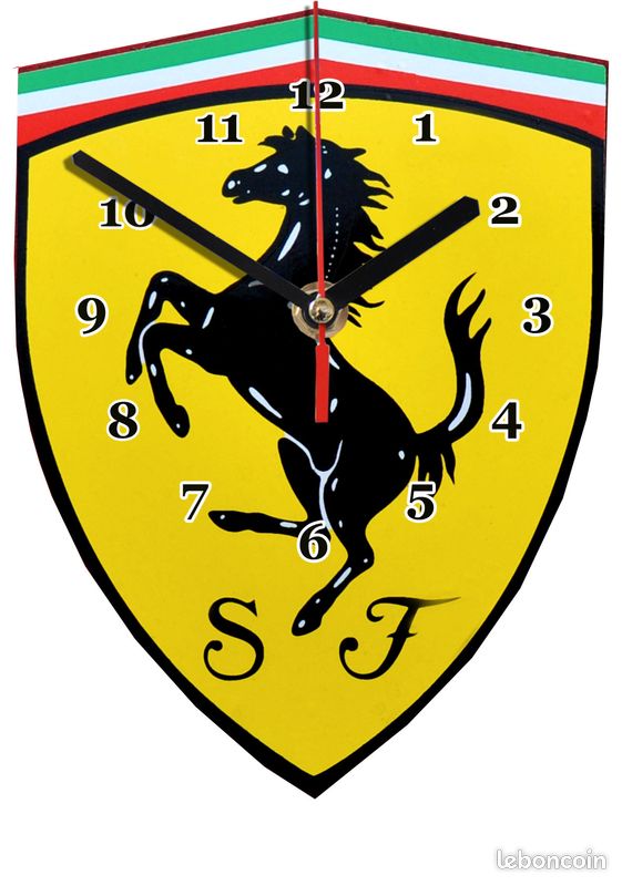 Horloge Murale Publicitaire Ligier Sur Calandre Jaune - D'origine Française - 20x20cm