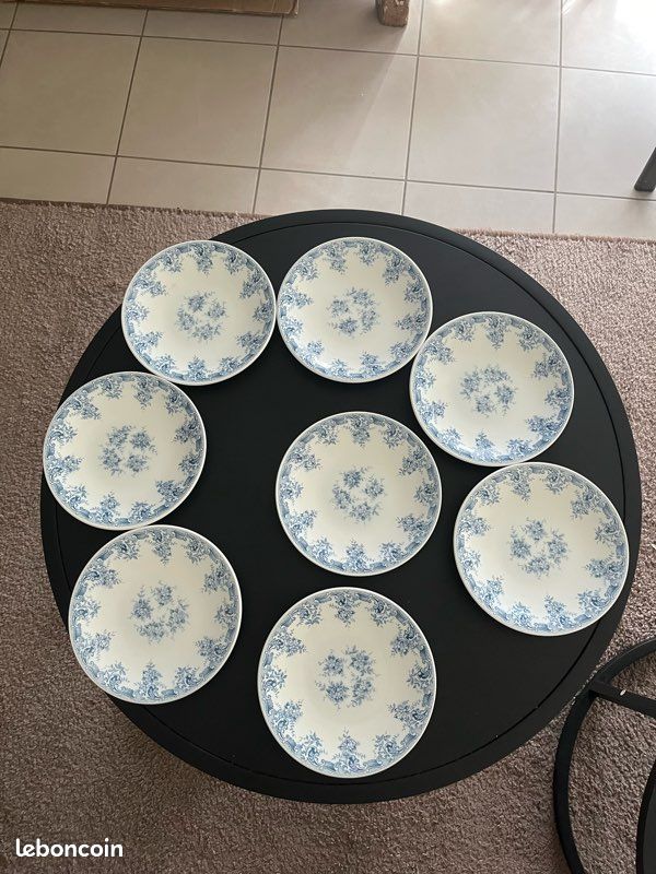 Lot de 8 assiettes à dessert vintage (image 1)