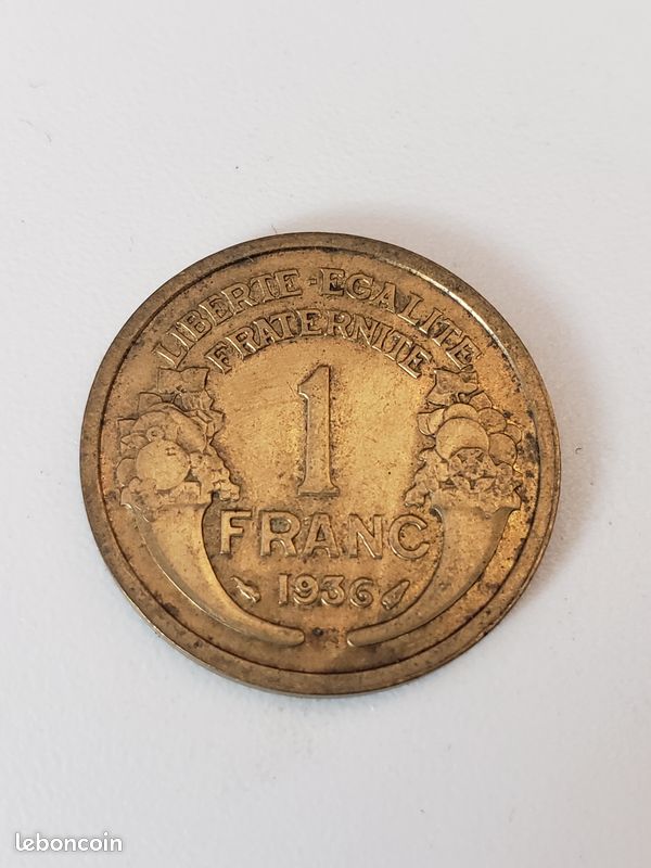 Pièce de 1 franc Morlon 1936 en bronze aluminium (image 1)