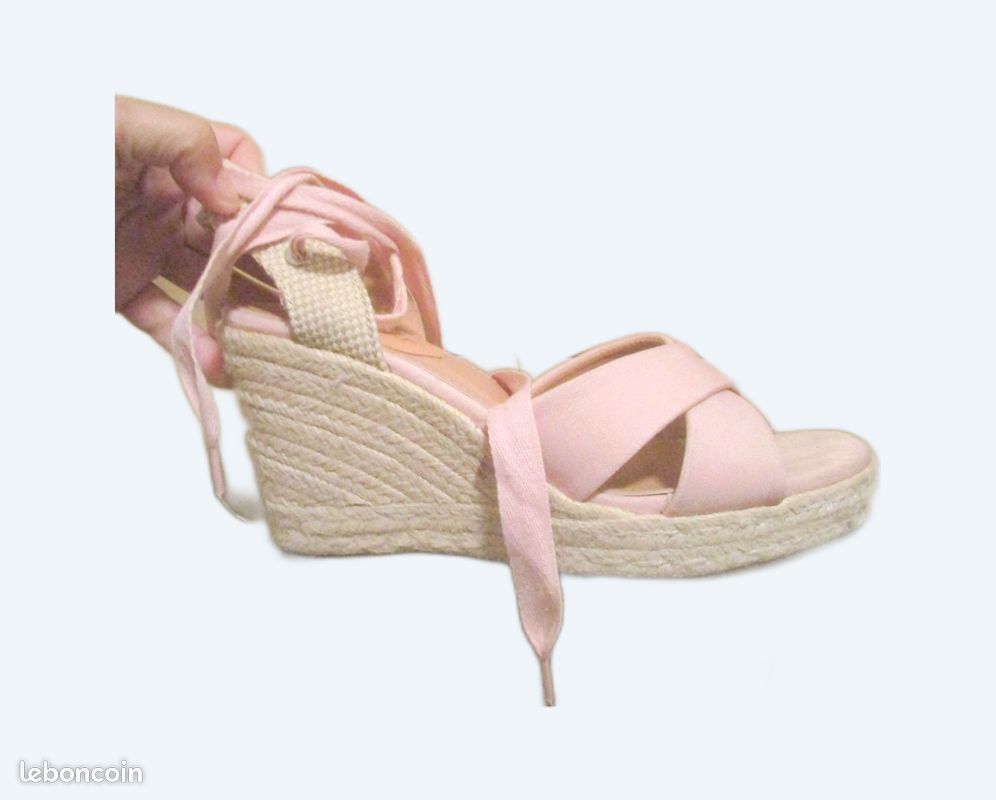 Talon Compensé Sandale CompensÃ©e Verte Sandales Chaussure