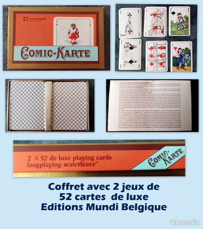 Deus anciens petits jeux de cartes miniatures dans leur - Catawiki