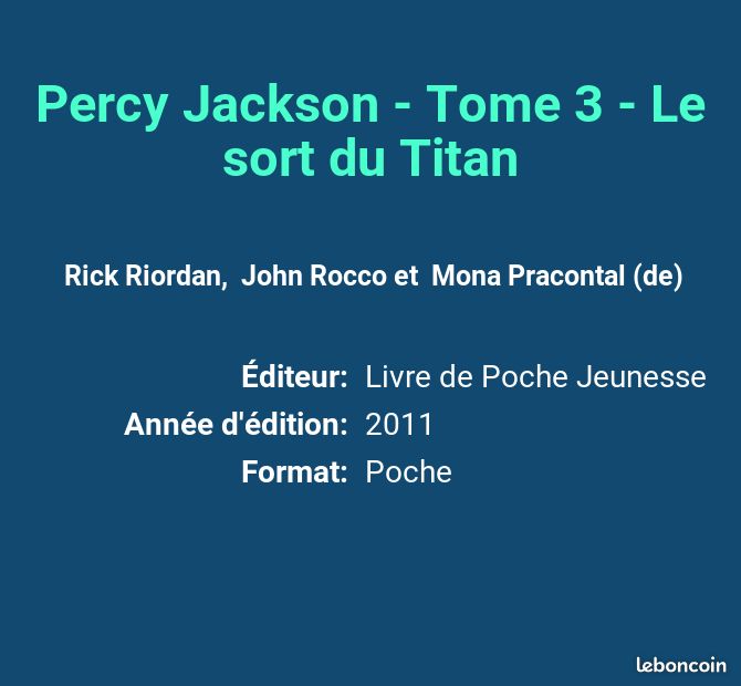 Percy Jackson - Tome 3 - Le sort du Titan - Rick Riordan, John Rocco et Mona Pracontal (de) (image 2)