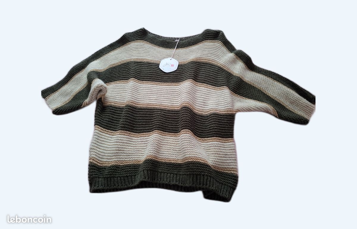 Point Mousse Pull Femme Rayures Multicolores Tuto Tricot Pull Tube