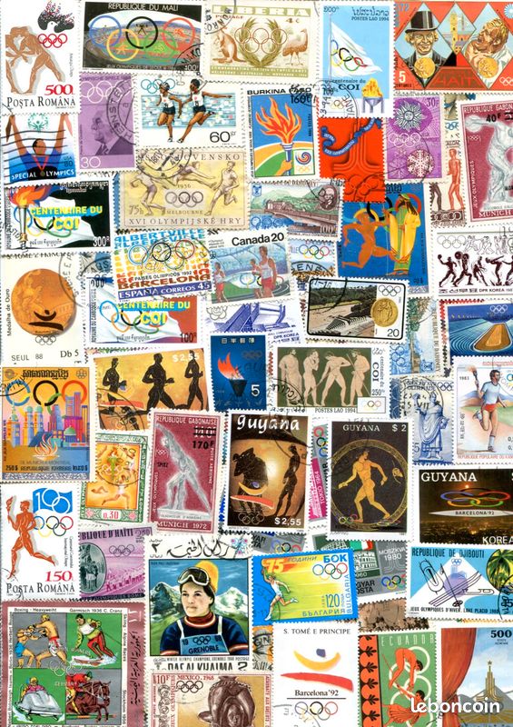 Philatélie timbres poste thème sport jeux olympiques tous pays du monde - Collection
