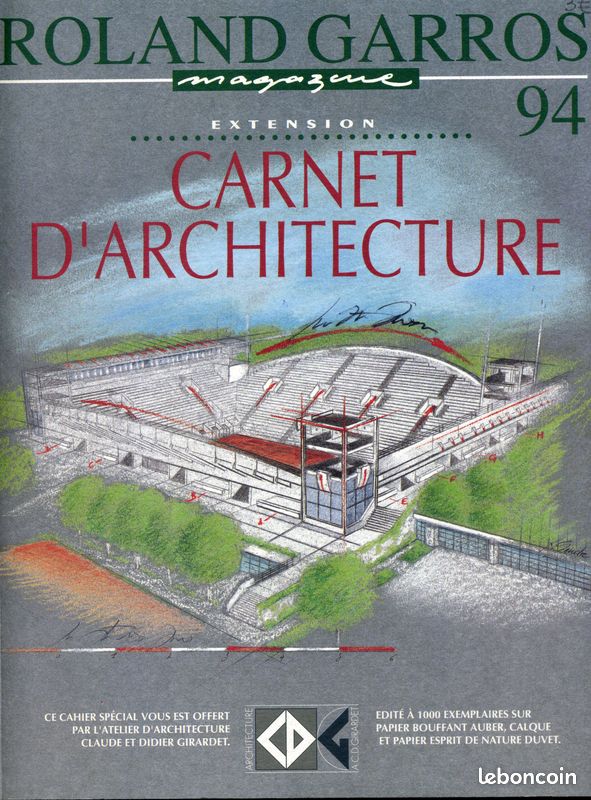 🏟 📒 Rolland Garros, carnet d'architecture ©1999 (image 1)