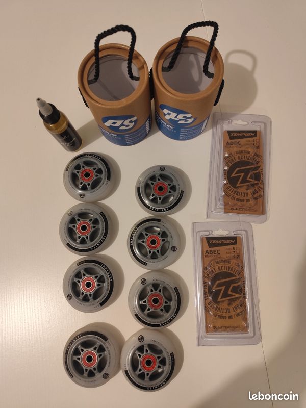 Lot De 8 Roues De Roller En Ligne 80mm LED (sans Piles) - Polyuréthane, Dureté 82A, Avec Roulements, Pour Patins Adultes/enfants